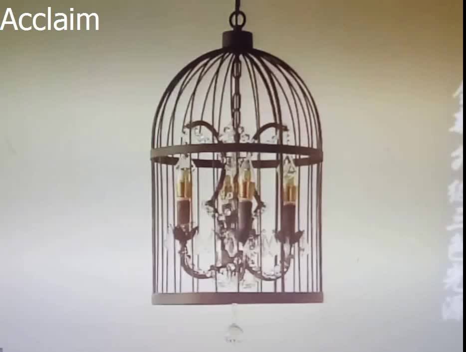 American Bird Cage Light Crystal Lighting Rust Candle Pendant Lights