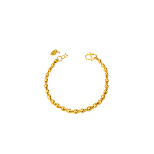 新款欧币饰品转运珠手链爱心水滴女士镀24K沙金手链久不褪色饰品