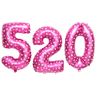32寸蓝粉色数字铝膜气球2026节日婚庆生日庆典装饰布置气球