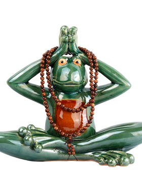 可爱风陶瓷青蛙民宿佛系装饰品