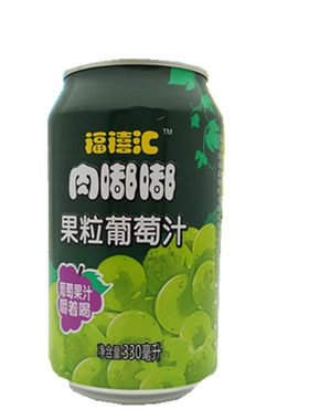 整箱多省包邮福禧汇肉嘟嘟葡萄果肉多饮料葡萄汁果粒330毫升*24罐
