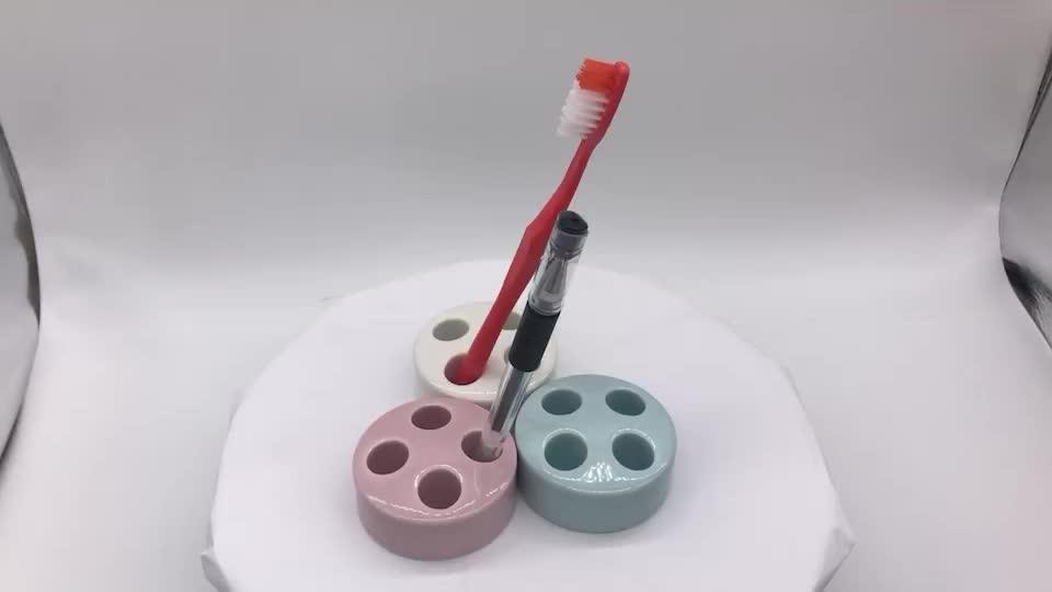 Japanese Design Highquality White Ceramic Toothbrush Holder Stand With