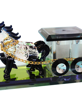 水晶元宝玻璃保平安招财车载摆件