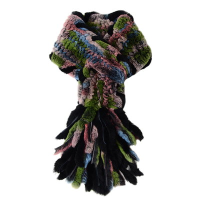 獭兔毛秋冬季流苏皮草双面围巾