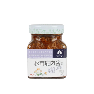 承德特产平泉森源松茸鹿肉酱蘑菇酱牛肝菌拌面酱拌饭酱190g*6礼盒