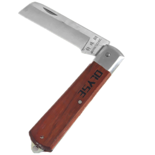 电工刀 木柄折叠非绝缘直刃弯刃多功能特殊钢剥线刀电缆线刀子