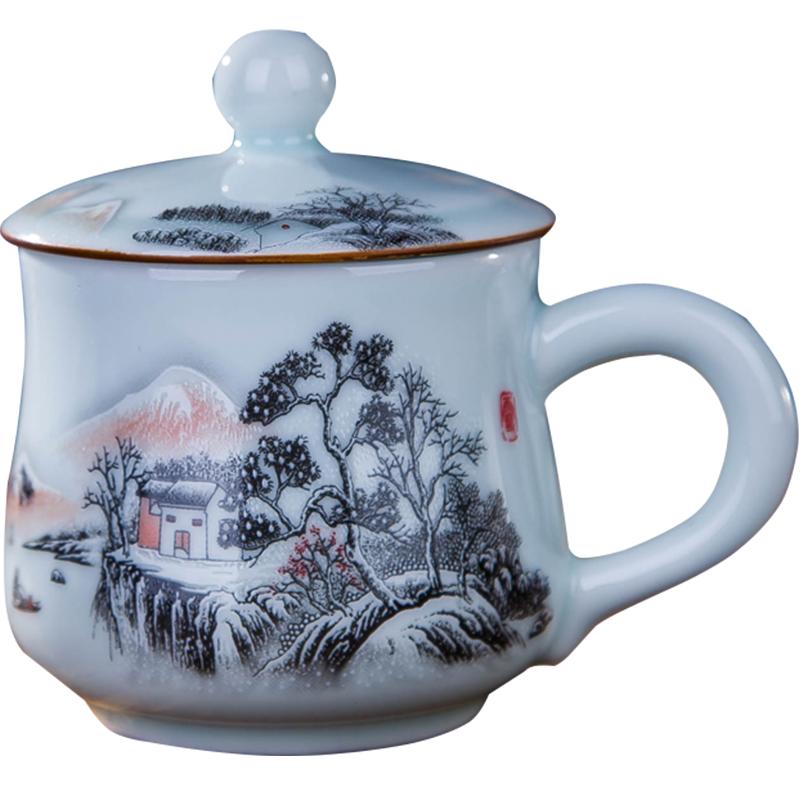 德睿祥新款景德鎮(zhèn)市景德鎮(zhèn)茶杯陶瓷帶蓋 泡茶小杯子辦公室