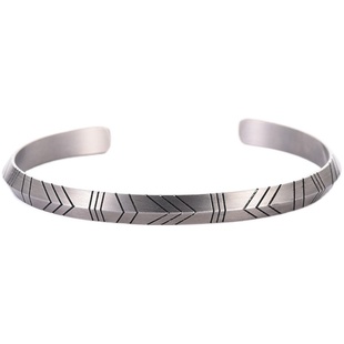 手链男欧美风简约潮人三角形开口手镯情侣手环时尚个性复古女首饰