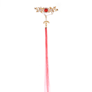 超仙后压发簪子百搭古风汉服发饰宋明制长流苏丝带典雅飘带发带