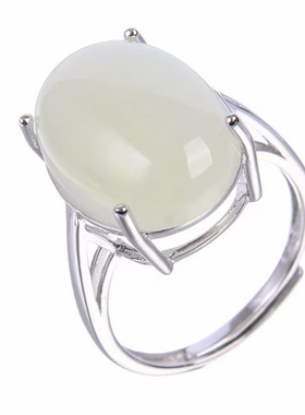 s925银简约四爪戒指空托 椭圆13x17 13x18 14x17 15x19 16x21