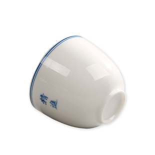 景德镇佛语禅意手绘青花玄纹六度双线茶盏普洱个人杯品茗杯特价