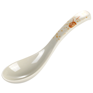 A5秋草仿瓷勺子商用中式耐高温塑料小汤勺密胺餐具汤匙防摔加厚