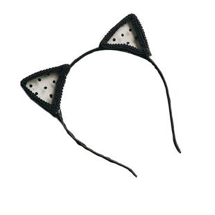 韩国发饰蕾丝猫耳朵发箍可爱兔耳朵头箍压发夹洗脸头饰发夹头箍女