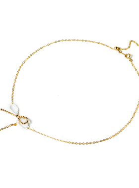 包金白色国潮风锁骨链小红书同款