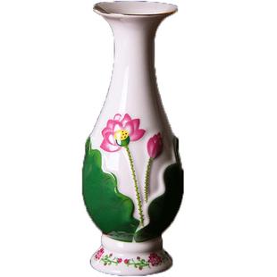 陶瓷花瓶供佛小花瓶白色插花摆件 家用供奉观音瓶净水瓶瓷一对