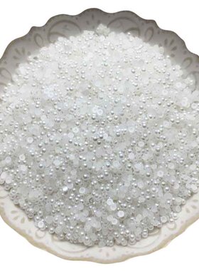 纯白色半圆手工指甲贴片3件包邮