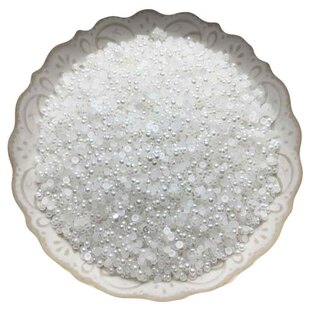 3件包邮纯白色美甲半圆无孔仿珍珠圆形指甲贴片手工装饰散珠