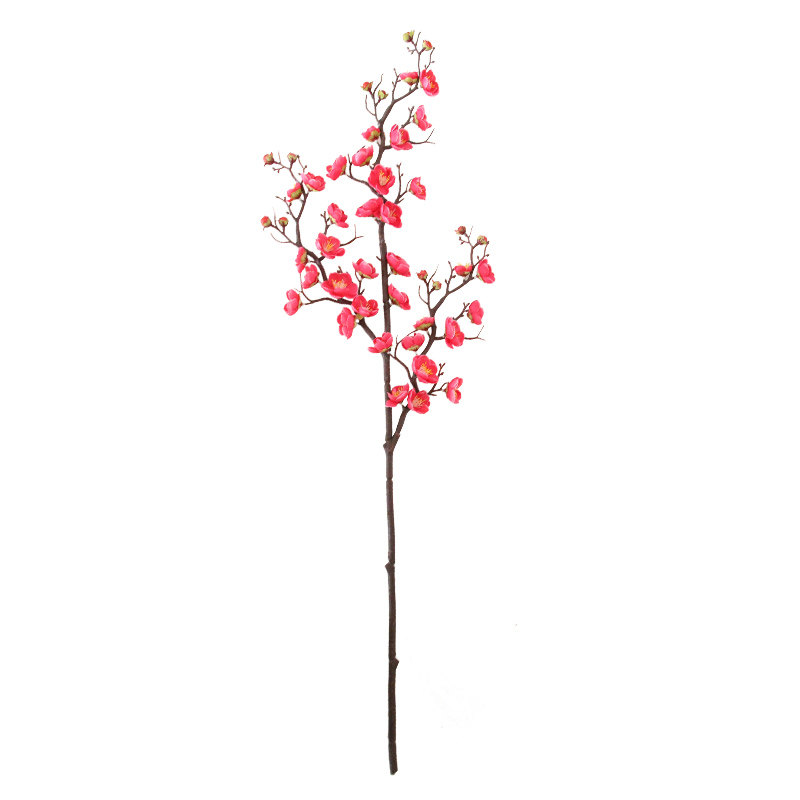 梅花仿真花假花腊梅干枝高档桃花单枝装饰花摆件客厅摆设红梅新年