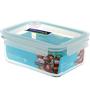 Glasslock玻璃饭盒分隔保鲜盒微波炉便当盒收纳学生汤碗带盖汽孔