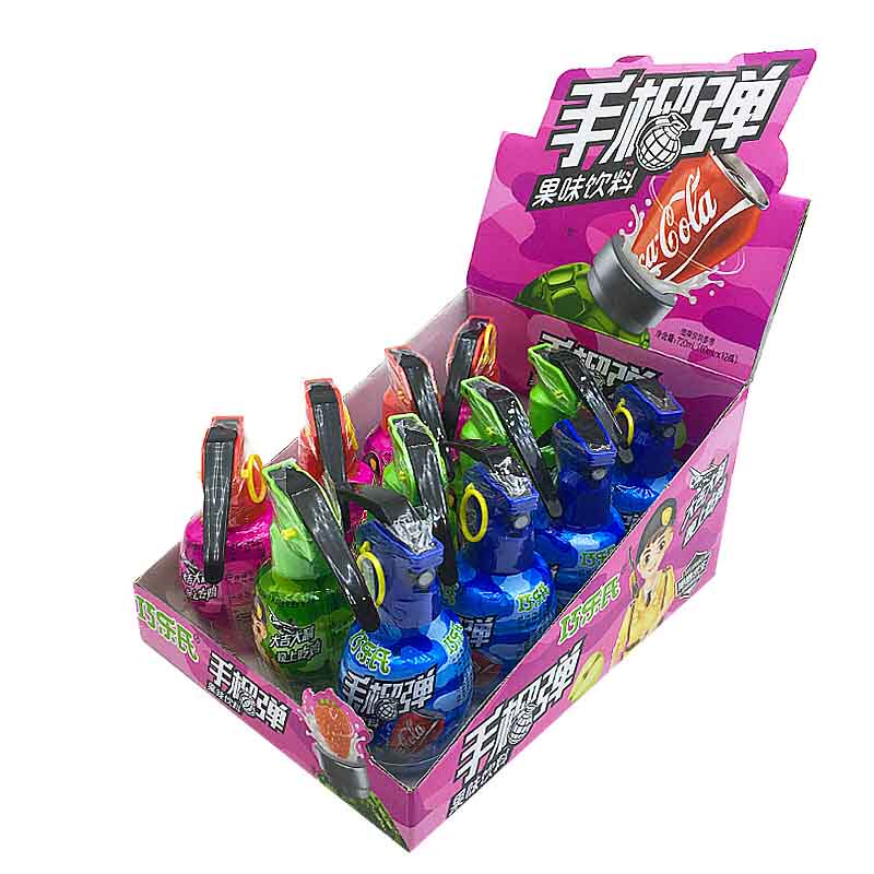 儿童创意玩具糖果手雷喷雾饮料小型水枪水果汁味喷雾糖小孩零食批
