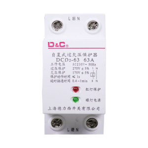 上海德力西开关有限公司自复式过欠压保护器220V家用防雷过压延时