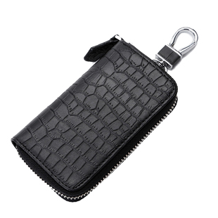 依古·比古鳄鱼纹钥匙包男女家用简约时尚汽车扣多功能腰挂大容量