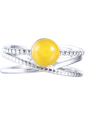 diy配件s925纯银珍珠戒指托琥珀