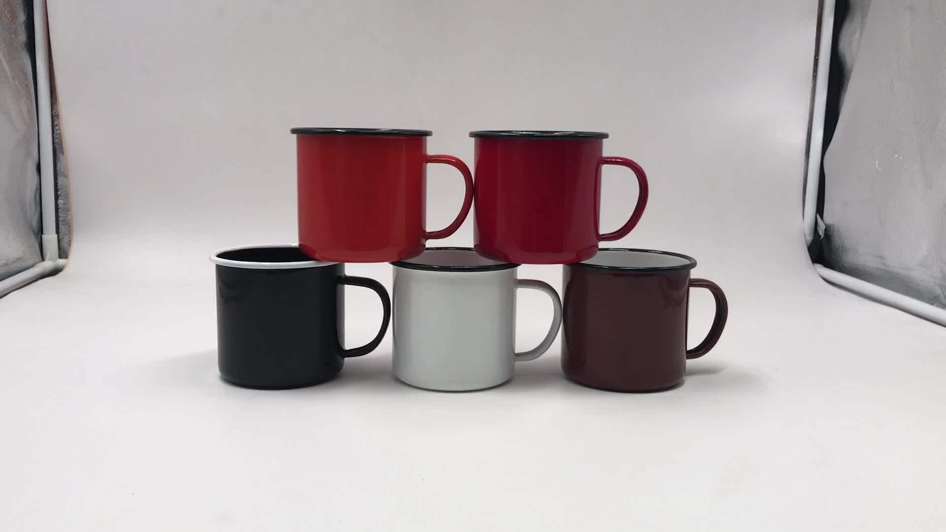 Personalized Beaker Enamelled Mug Potbellied Enamel Cup With Color Logo Customized 350ml Buy