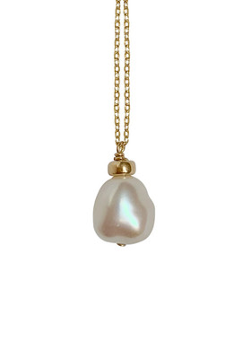 极简天然巴洛克包金手工项链珍珠