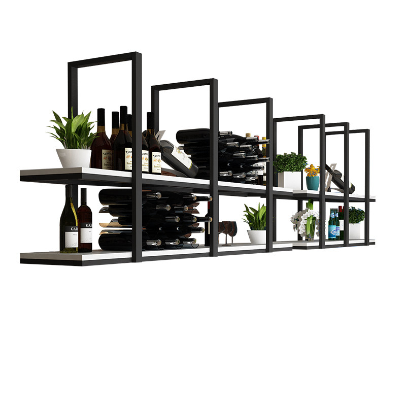 铁艺悬挂酒架吧台餐厅前台吊架花架壁挂墙顶上置物架吊顶一字层架