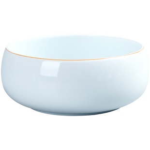 青白瓷茶洗白瓷笔洗大号功夫茶具杯洗陶瓷影青釉茶道配件果盘花盆