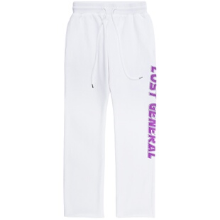 【清货折裤SM】LOST GENERAL街头潮流嘻哈装饰花纹白色运动休闲裤