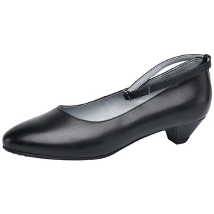 金猴春夏女鞋 头层牛皮舒适女单鞋 浅口低跟一字扣商务职业OL皮鞋