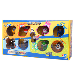 超级飞侠玩具迷你变形机器人小号全套卡文胡须爷爷小青小爱包警长