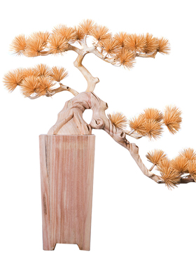 境泉落地摆件新中式风大堂迎客松