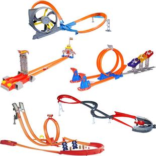 风火轮轨道赛车跑道停车场消防局套装合金小跑车赛道弹射玩具