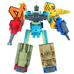 机甲数字变形玩具战士拼装益智机器人金刚字母合体恐龙战队男孩小