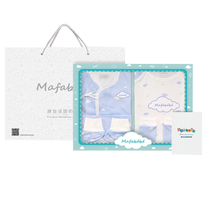 mafabebe四季款新生兒嬰兒滿月禮盒男女寶寶有機純棉衣服薄套裝