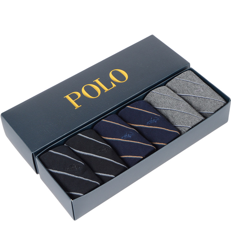 polo秋冬季斜纹中厚男士袜子