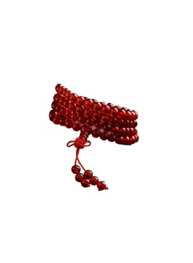 天然正品水晶红玛瑙编制佛珠手链