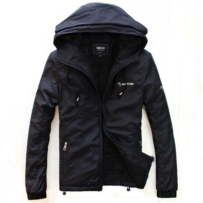 韩版男士加绒棉衣秋冬装保暖外套潮男修身加厚棉夹克青年连帽夹克