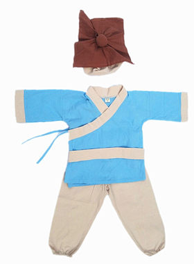 宝宝日常汉服棉麻萌宝半袖演出