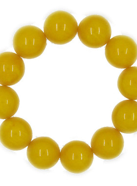 波罗的海天然琥珀圆珠鸡油黄原石