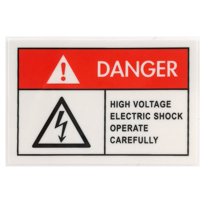 新款闪电标志机器设备危险标贴英文警告当心触电强电图标ELE-M013