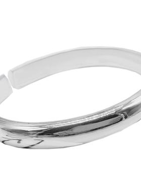 光面情侣送妈妈礼物刻字纯银手镯