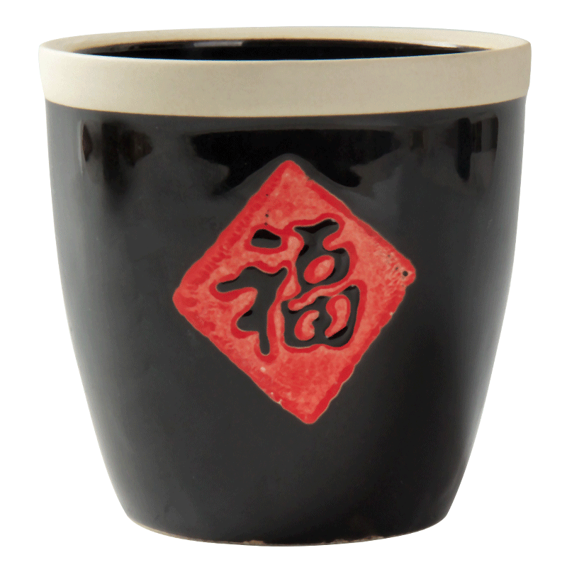 创意陶瓷福字缸小酱缸家用老式调味缸带盖菜缸辣椒油罐油盐罐复古