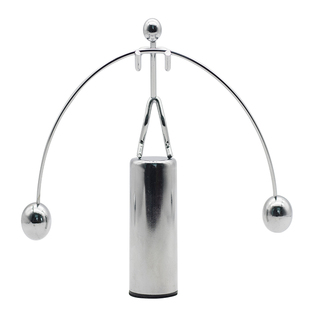 创意海豚摇摆公仔平衡不倒小铁人不倒翁动态旋转金属桌面治愈摆件