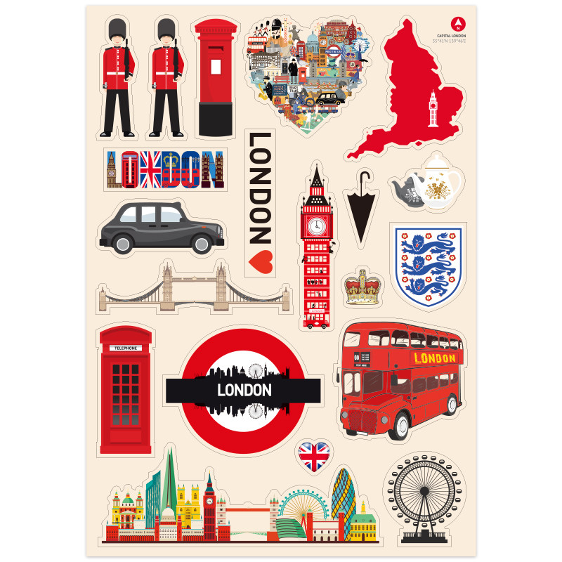 英伦风英国复古手帐贴纸旅行箱笔记本平板电脑书桌行李箱贴画F131