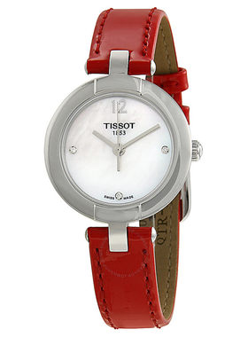 正品天梭tissot粉彩蓝宝石贝母盘