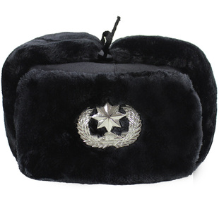 雷锋帽男冬季保暖防寒五星帽子女冬护耳加厚保安执勤站岗东北棉帽